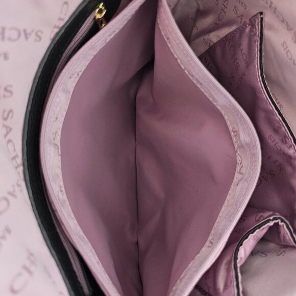 Sachs Lederwaren Pebbled Black Leather Crossbody NWT - Picture 13 of 14